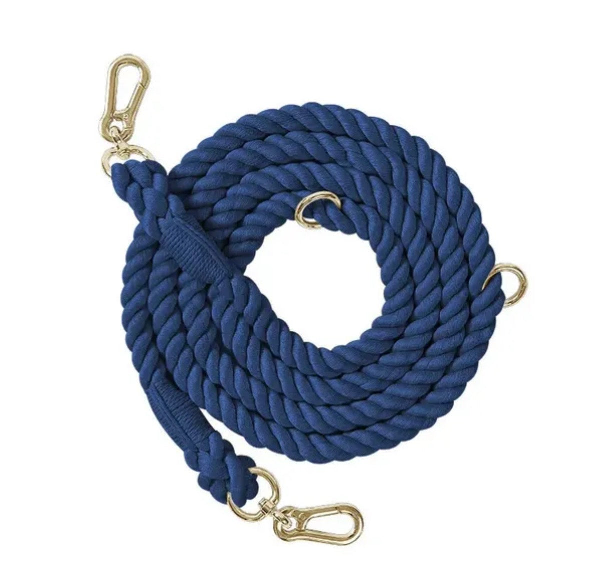 Navy-blue- Braided Handsfree Rope Leash-8.5FT