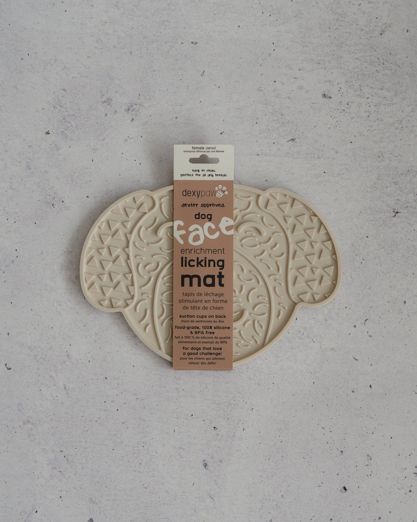 Cream Dog Head Enrichment Lick Mat