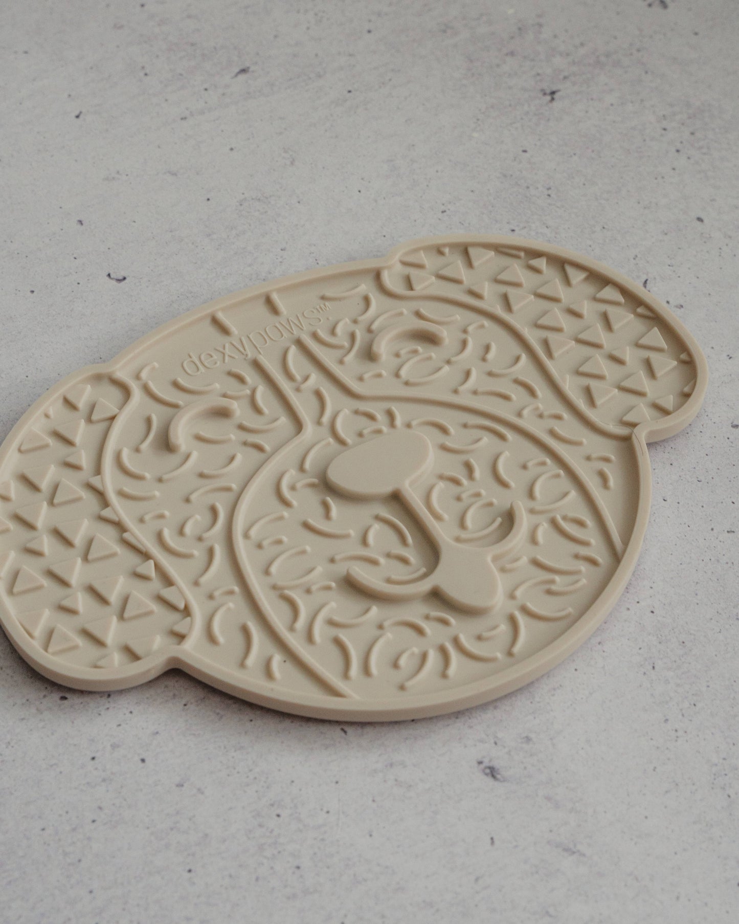 Cream Dog Head Enrichment Lick Mat
