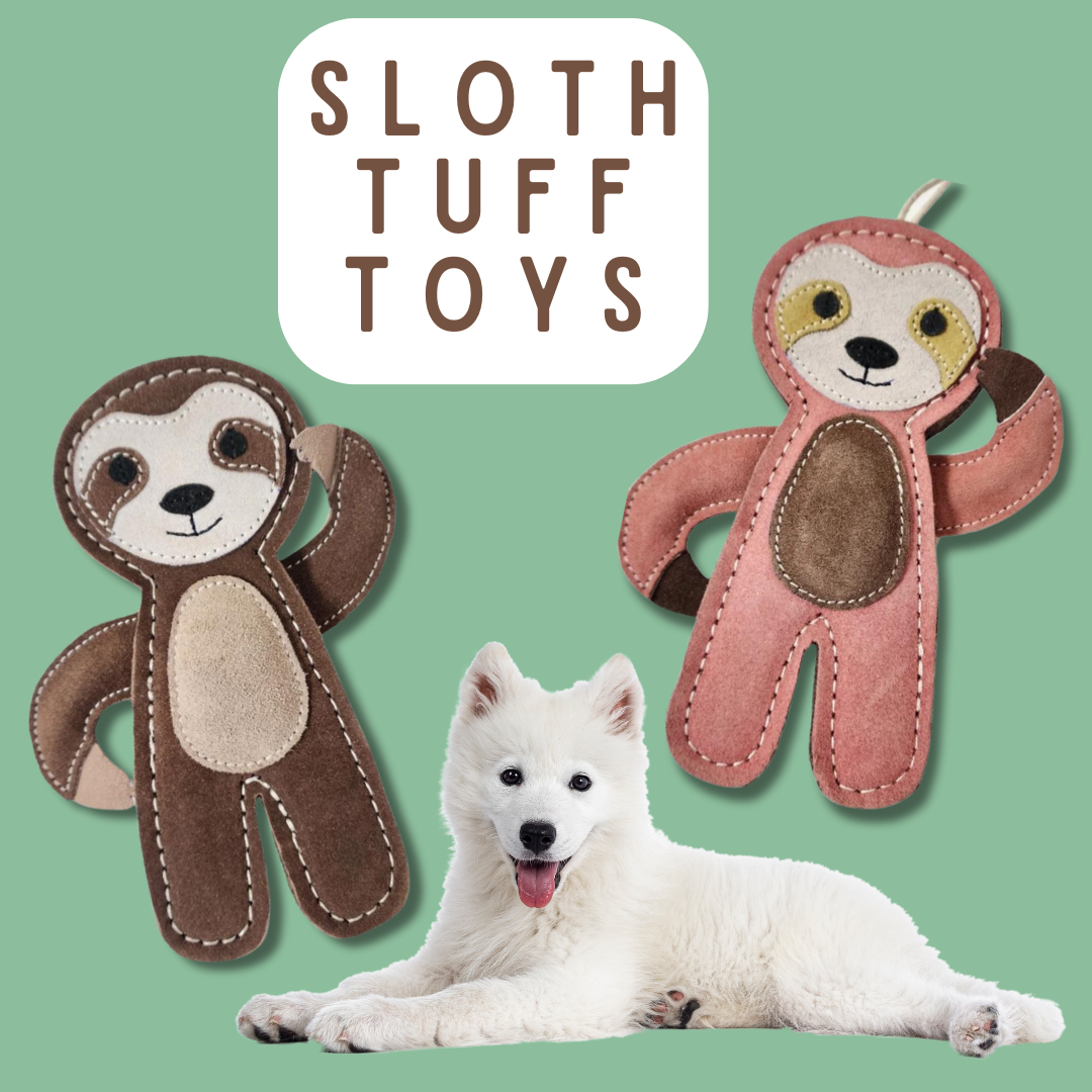 Tuff Toys Pet-friendly eco-sourced Sloth Dog Toy made of all: Pink