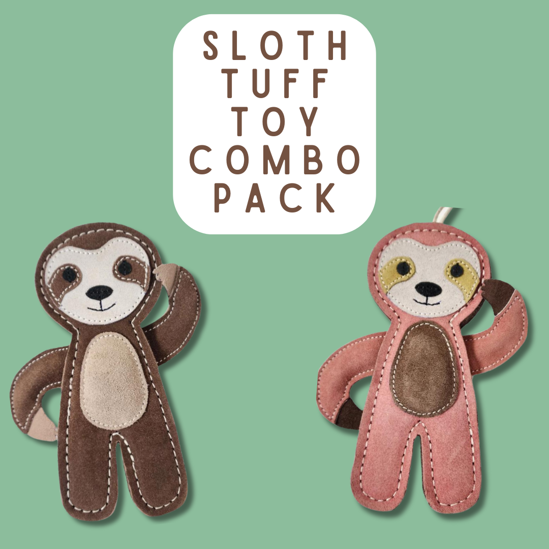 Tuff Toys Pet-friendly eco-sourced Sloth Dog Toy made of all: Pink