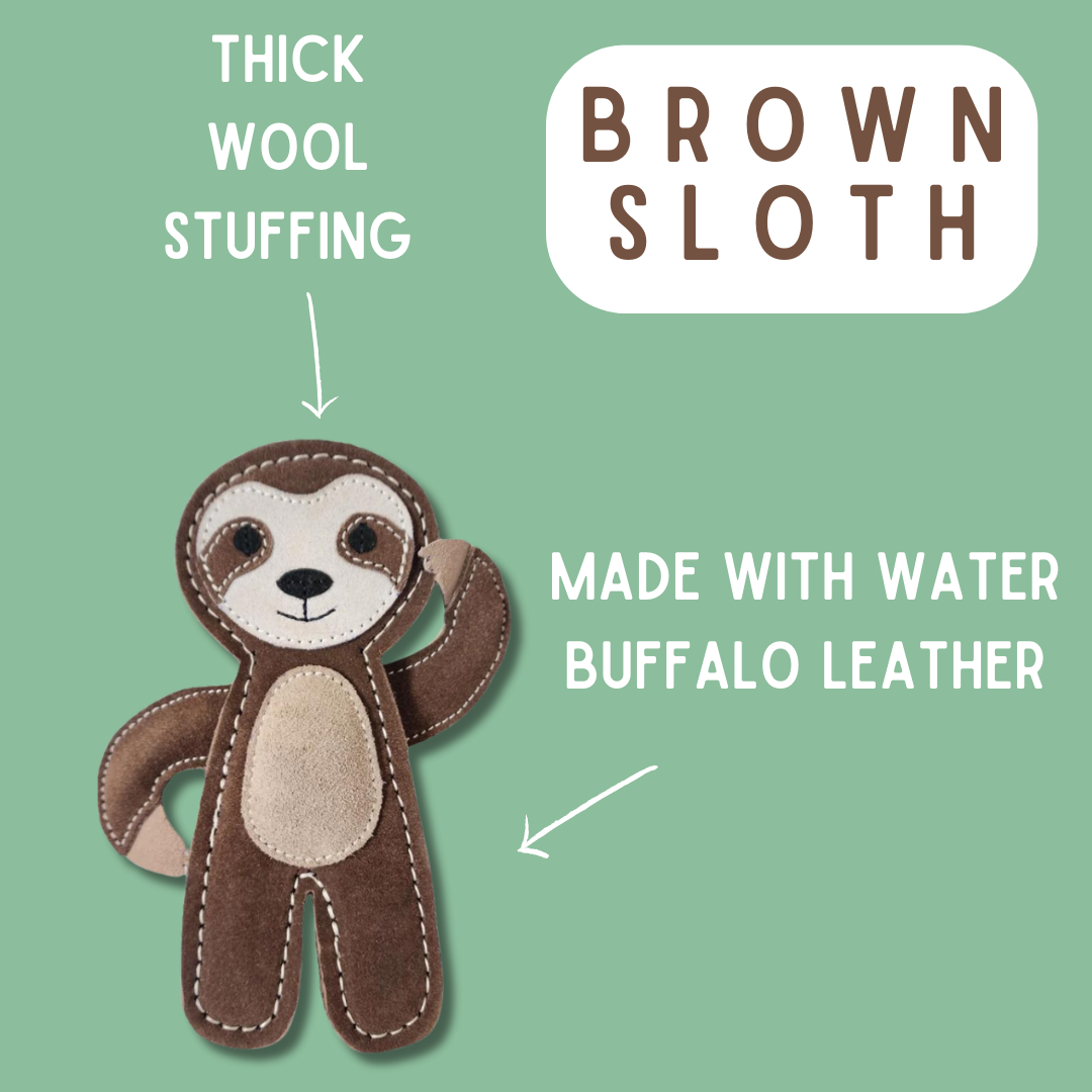 Tuff Toys Pet-friendly eco-sourced Sloth Dog Toy made of all: Pink