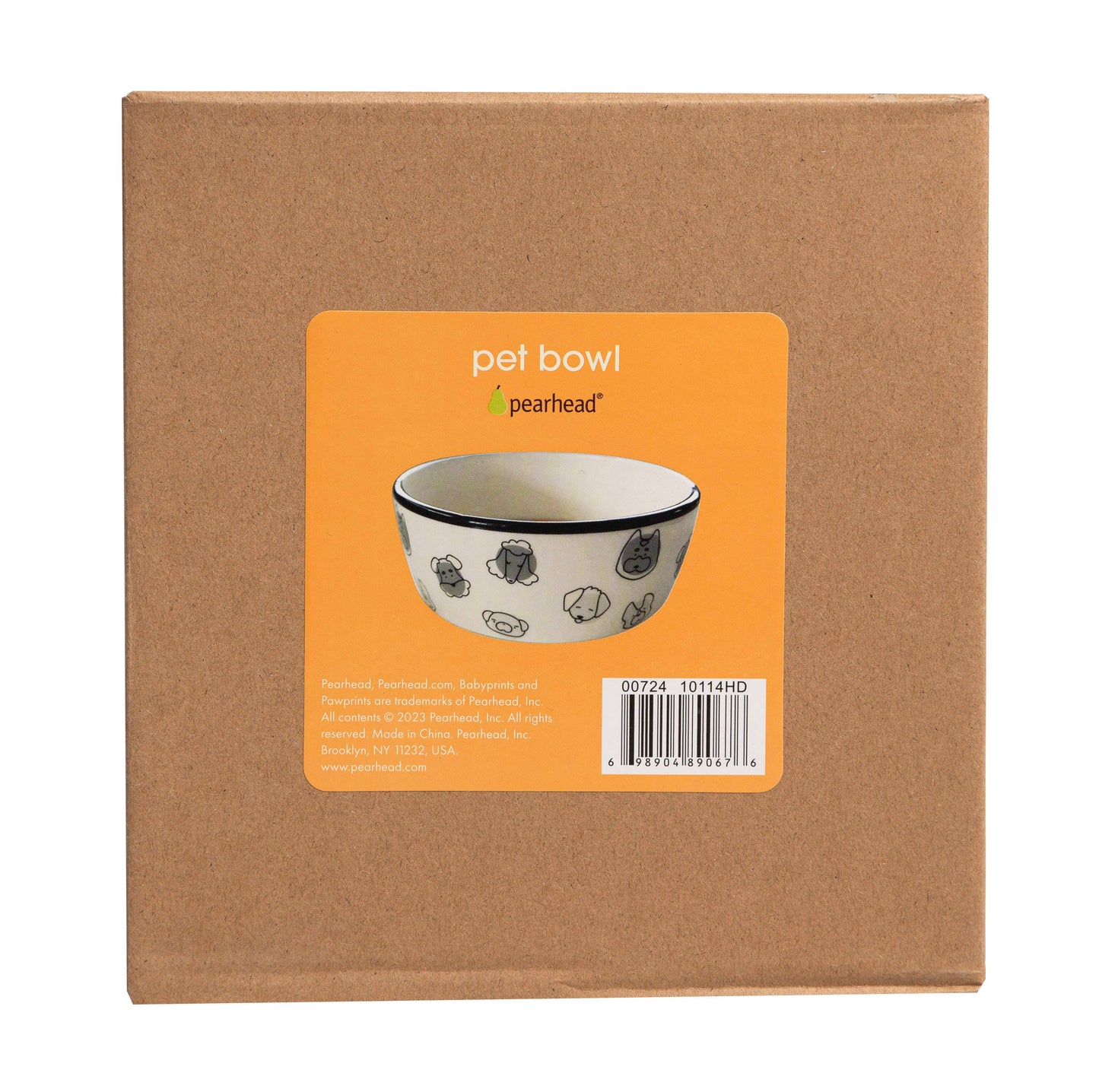 Dog Faces Pattern Ceramic Pet Bowl, Small/Medium