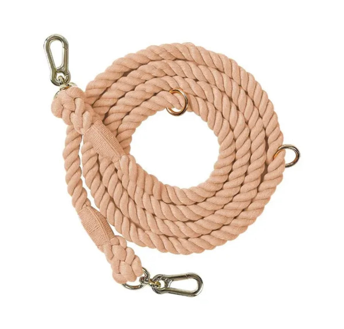 Dog Leash Braided Rope 7ft- Rosegold