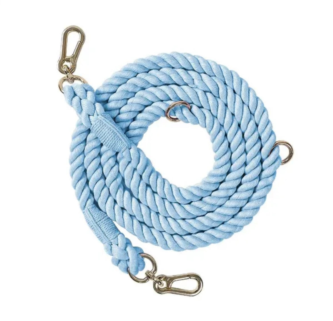 Dog Leash Braided Rope 7ft -Lightblue