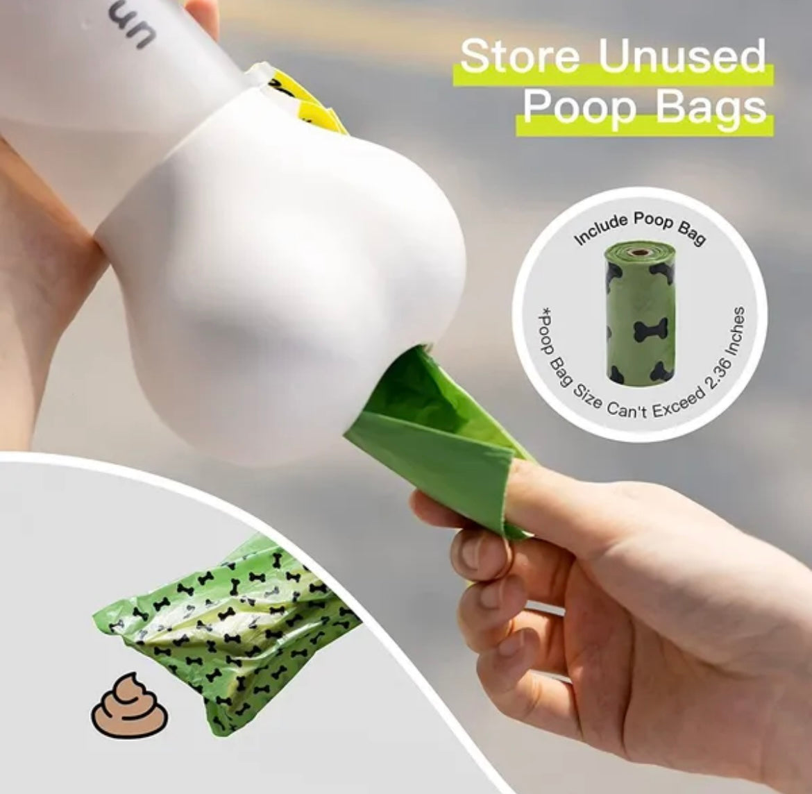 Portable Dog Bowls Feeders Mewoofun -White