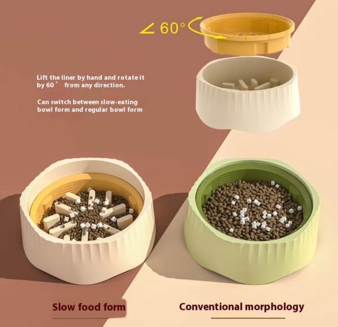 Dog Slow Feeder, Pet 2-in-1 - Green