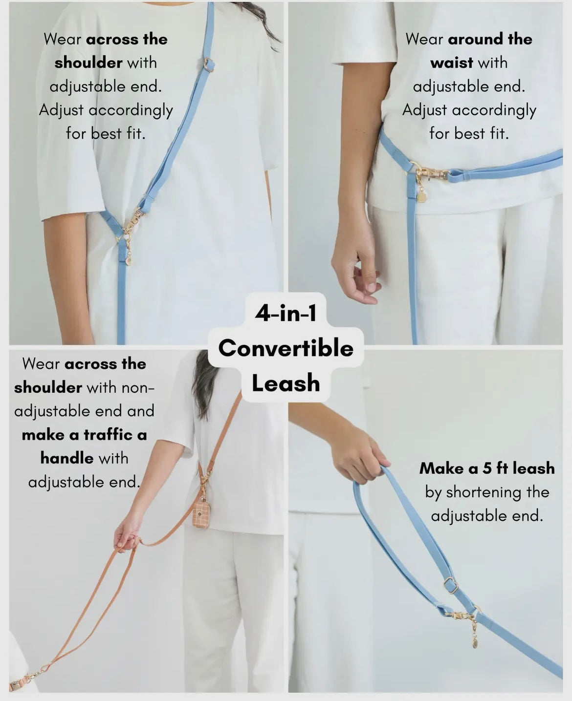 Sunnytails- Purple 4-in-1 Convertible Hands Free Cloud Dog Leash