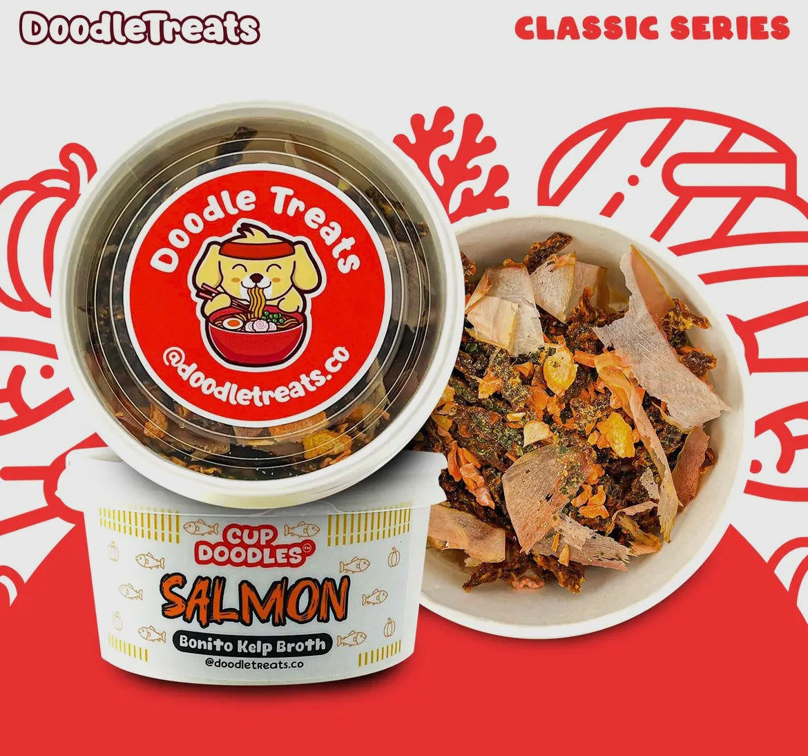 Doodle Treats - Salmon Cup Noodles For Dogs and Cats