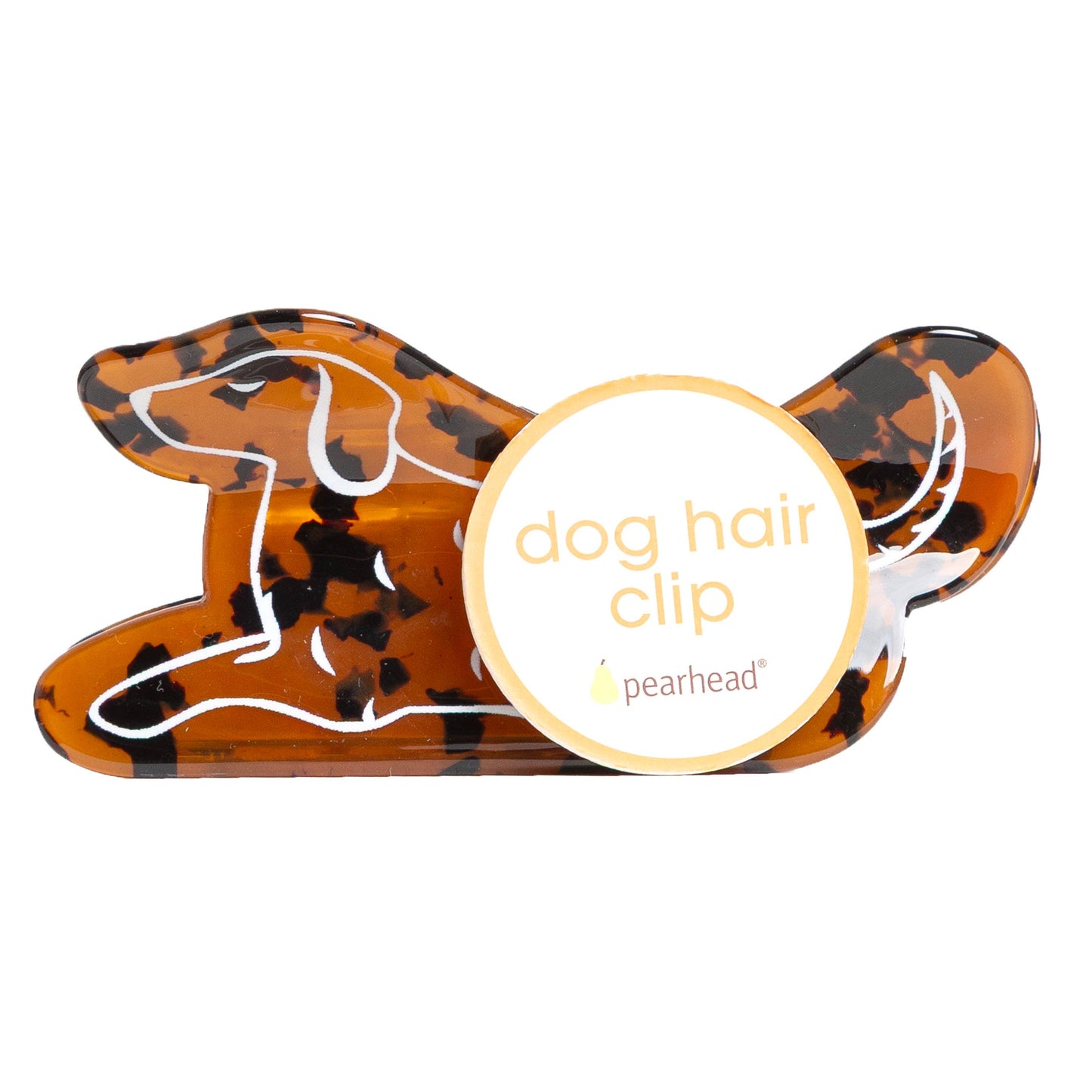 Dog Design Hair Claw Clip, Tortoise Shell Barrette