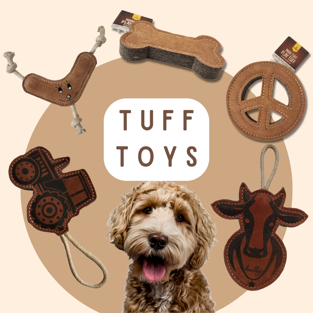 Bully TUFF TOYS Leather Dog Toys made of Durable water buffalo lea: Bully