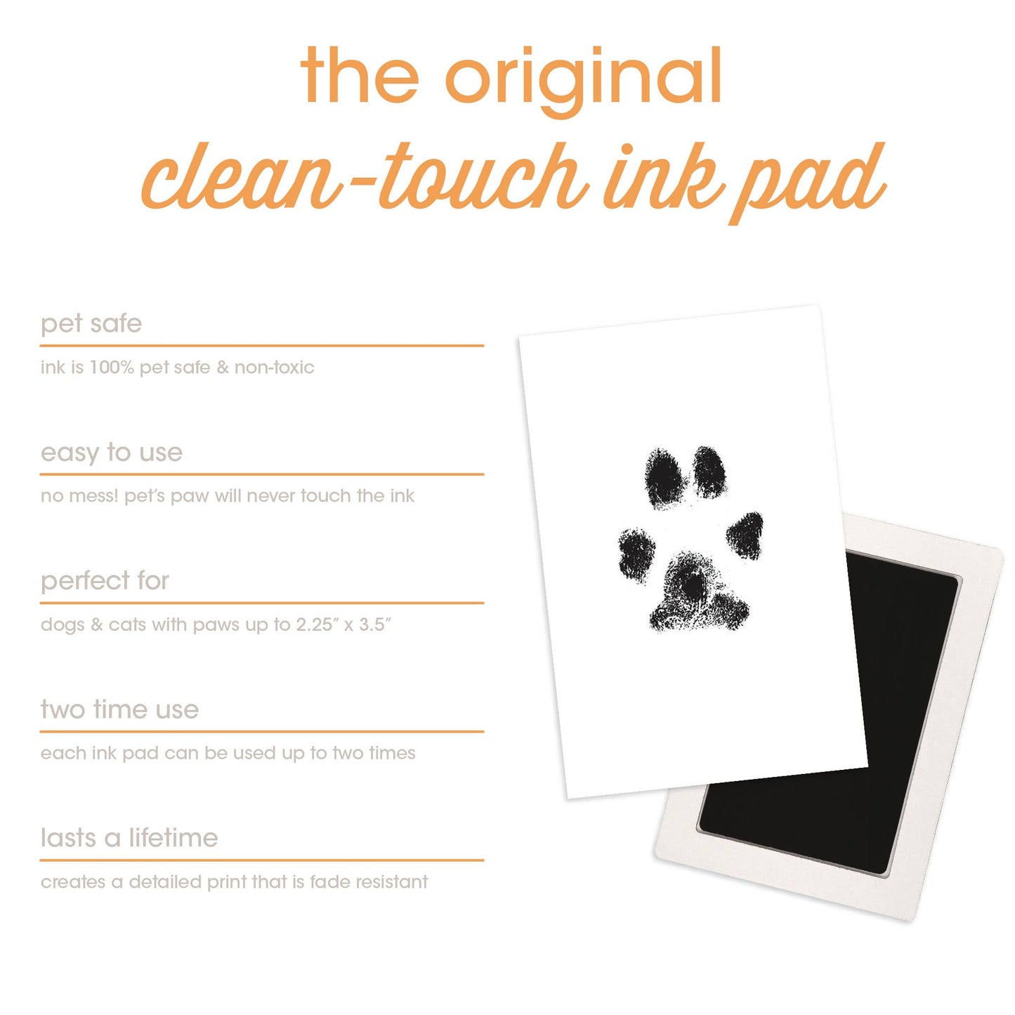 Pet Pawprint Clean-Touch Ink Pad, Black: One Pack