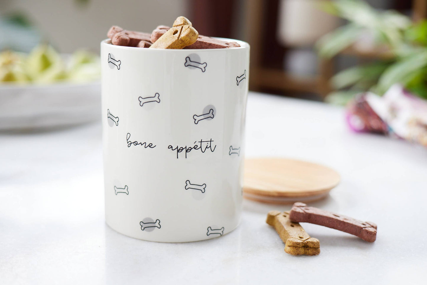 Bone Appetite Ceramic Treat Jar
