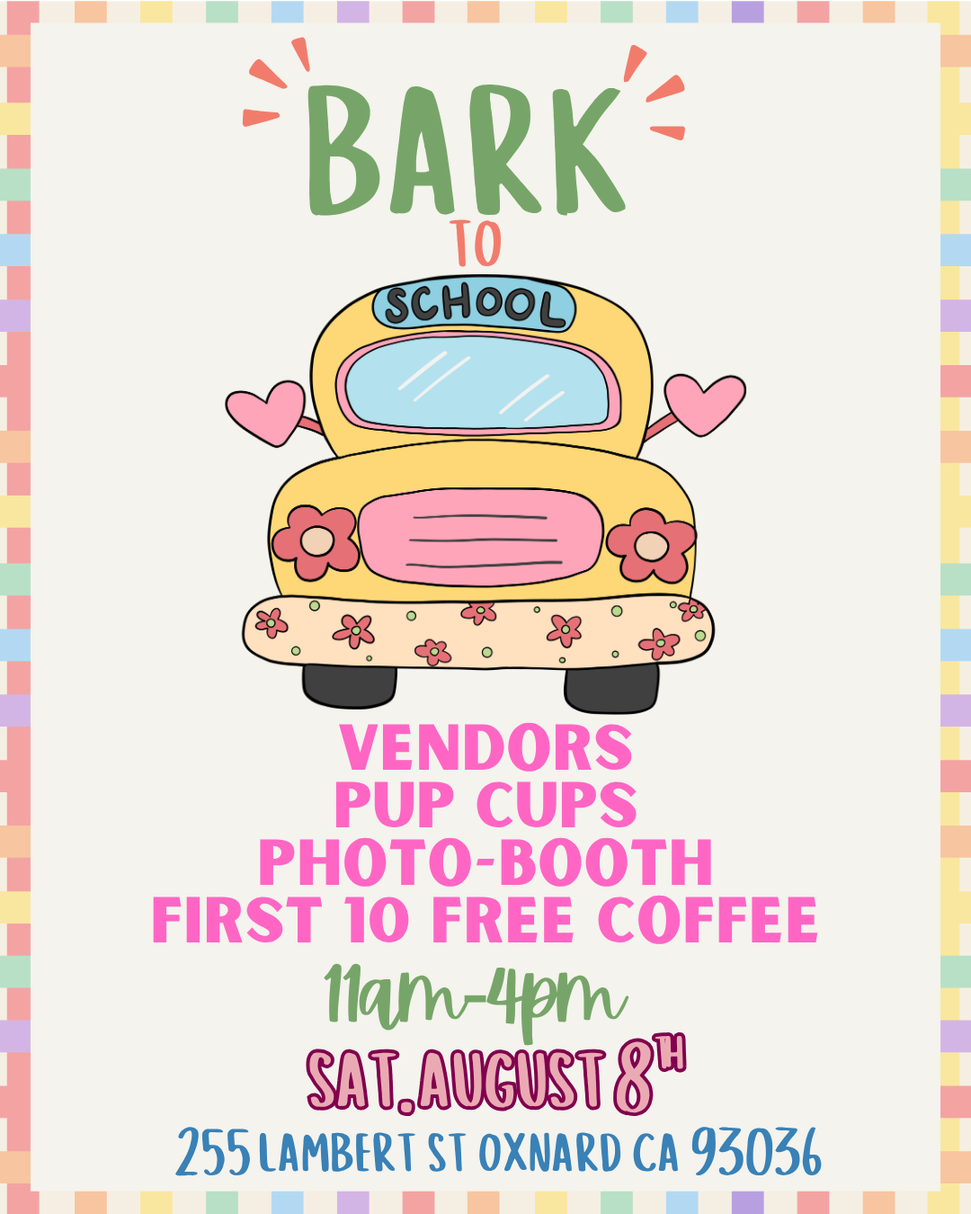 BARK TO SCHOOL EVENT AUGUST 8