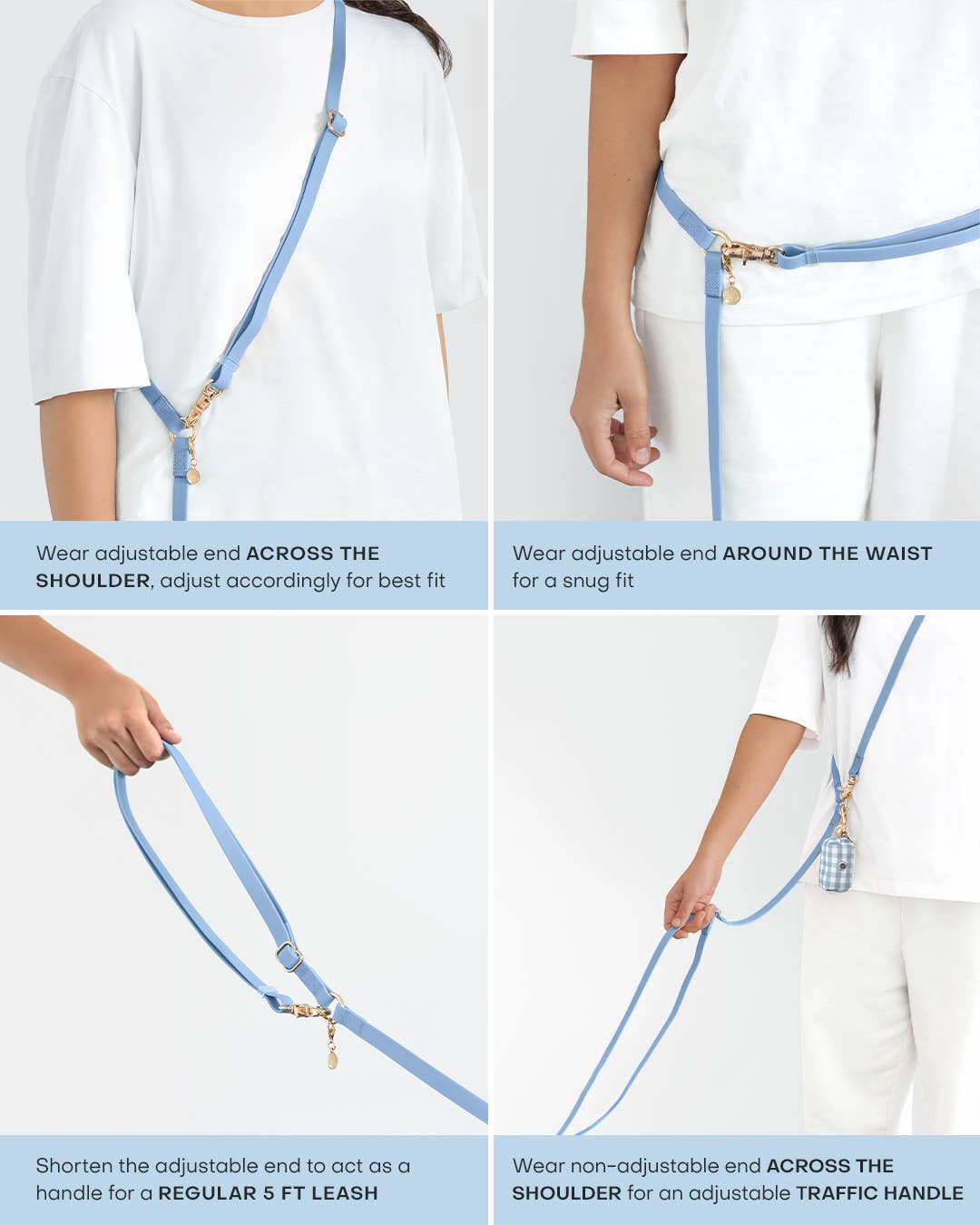 Espresso Brown 4-in-1 Convertible Hands Free Cloud Dog Leash