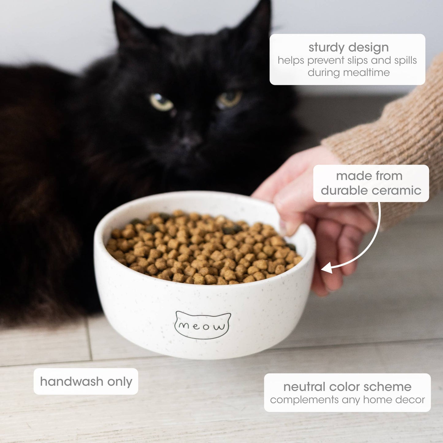 Speckled Cat Bowl, Water or Food Pet Dish, Small
