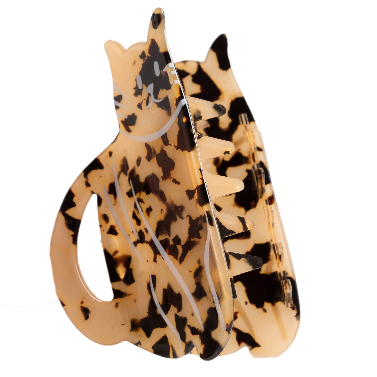 Cat Design Hair Claw Clip, Tortoise Shell Barrette