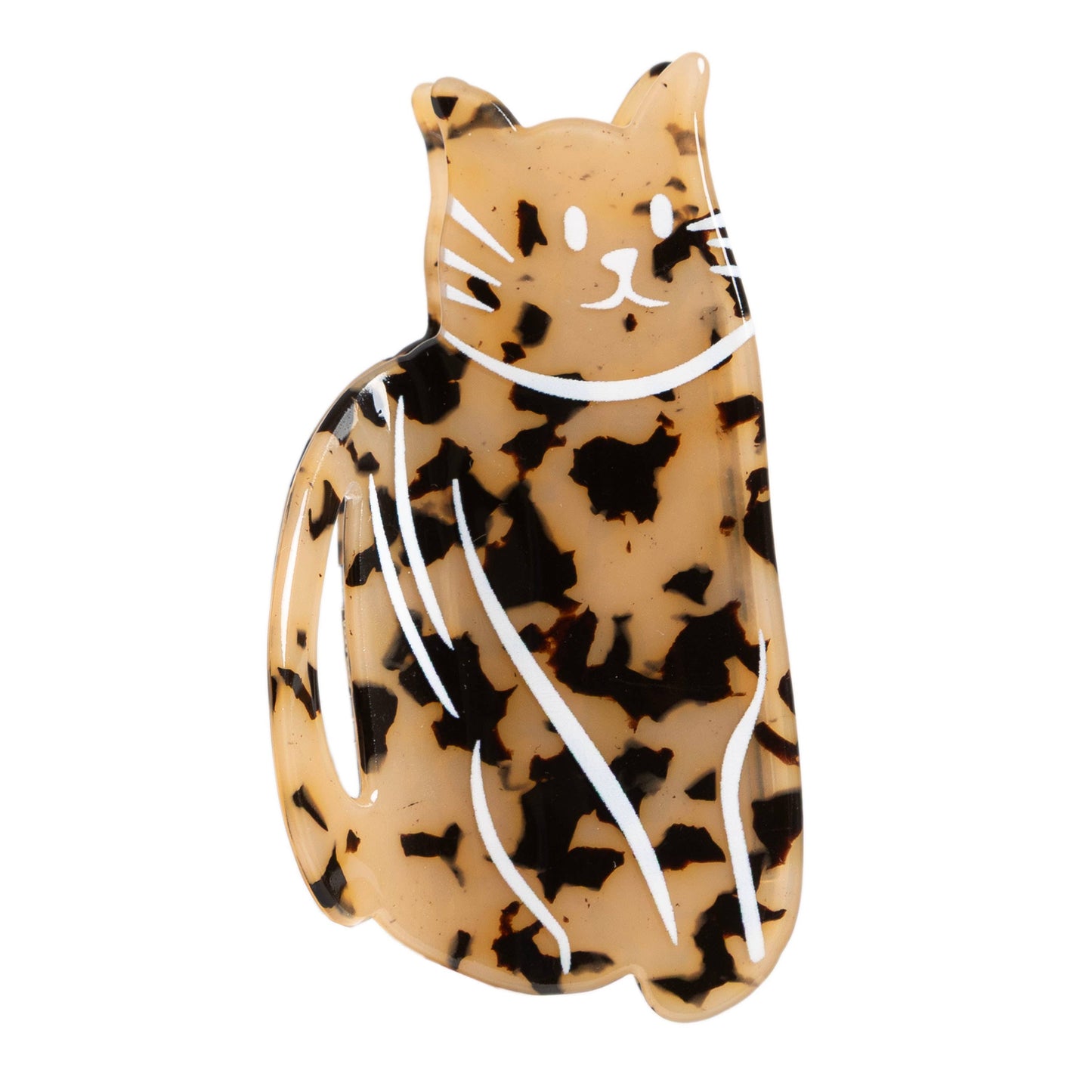 Cat Design Hair Claw Clip, Tortoise Shell Barrette