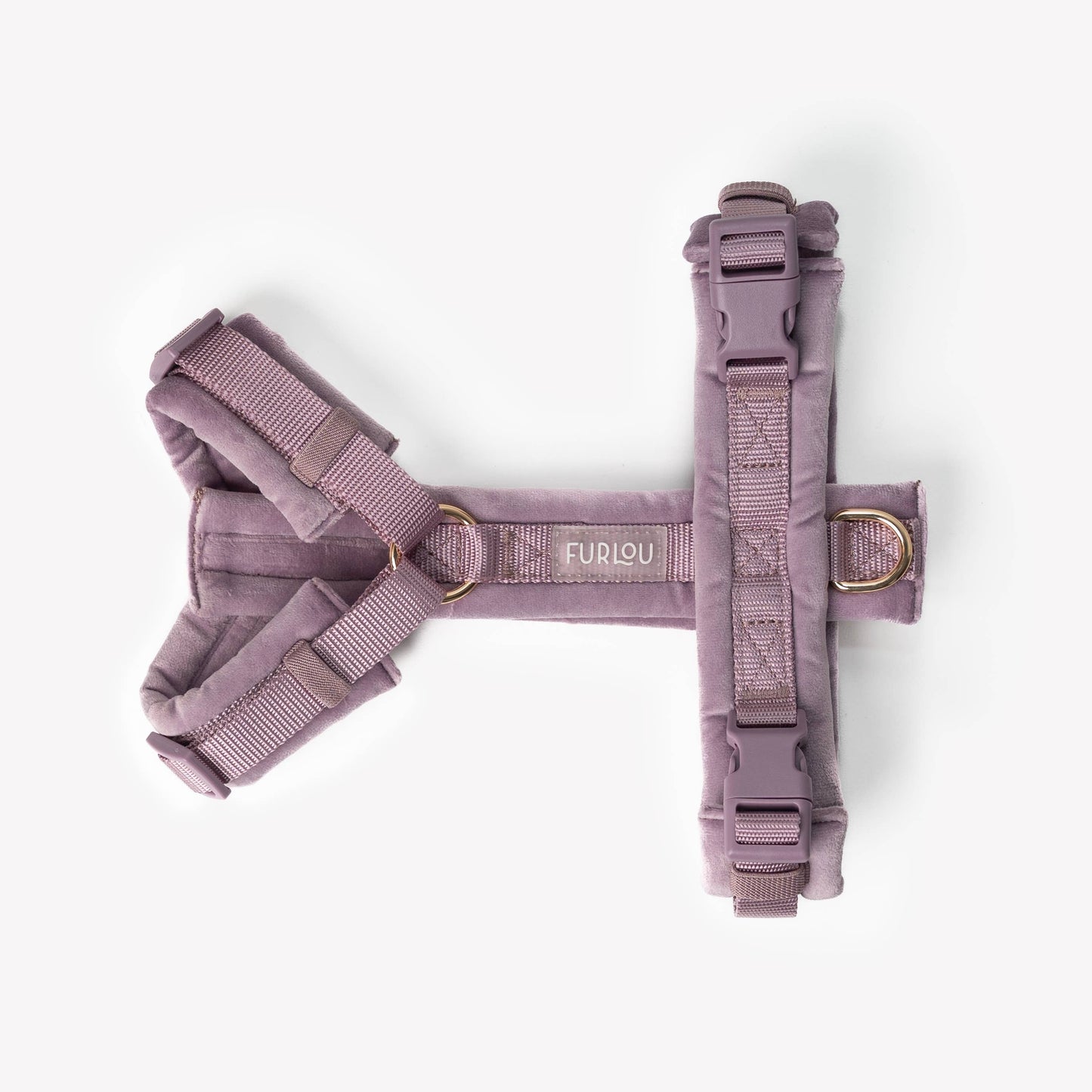 'Lilac - Velvet Dog Harness': LARGE