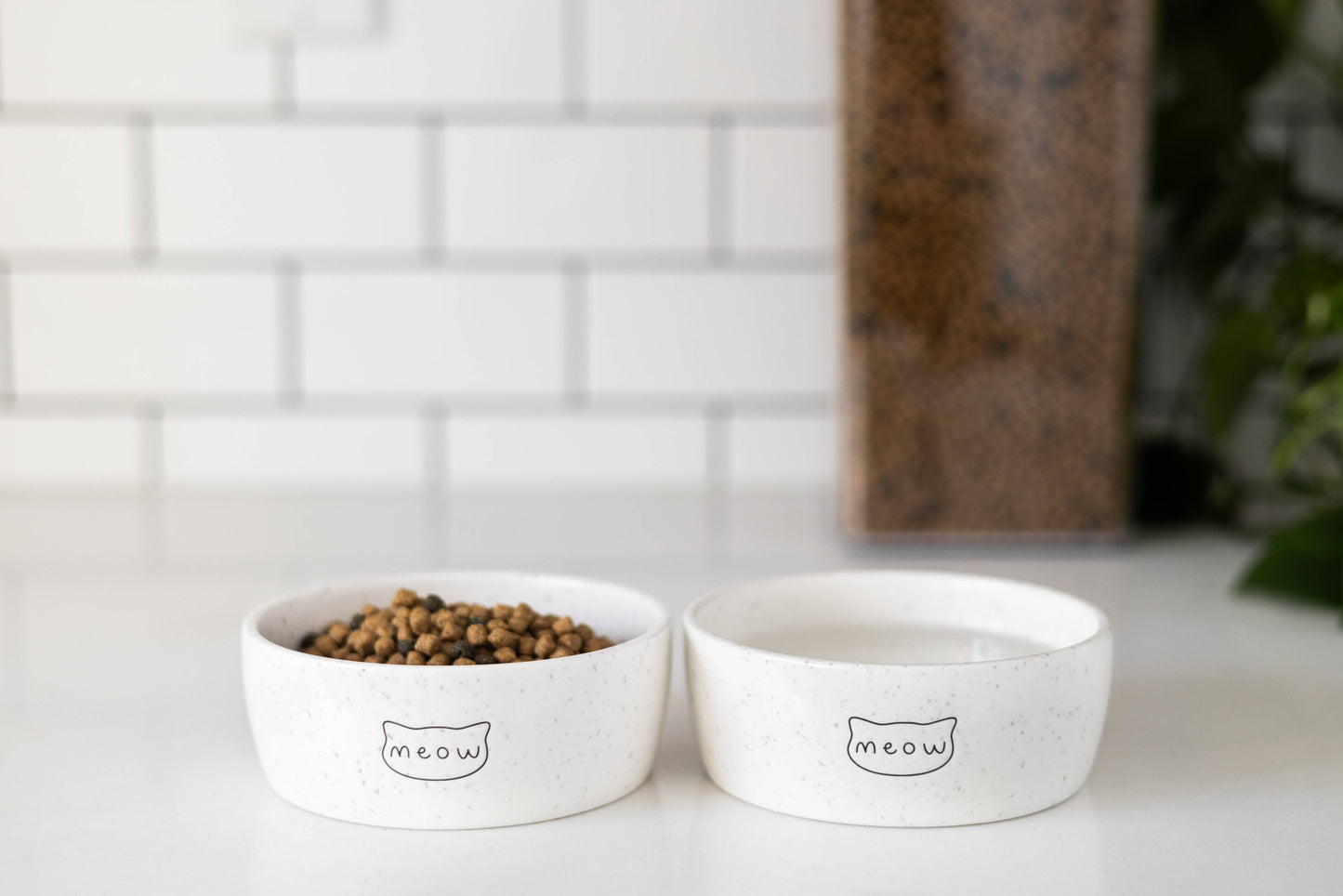 Speckled Cat Bowl, Water or Food Pet Dish, Small