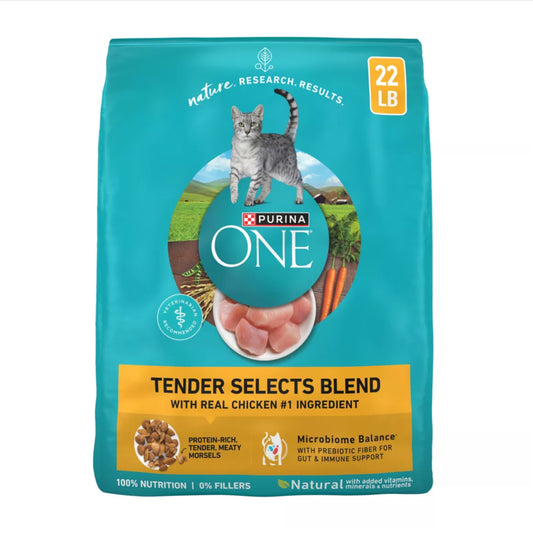 Purina ONE Tender Selects Blend with Real Chicken Natural Dry Cat Food, 16-Ib bag