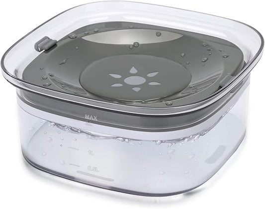 PETTOM No-Spill Anti-Splash Large Capacity 2L Water Bowl Grey