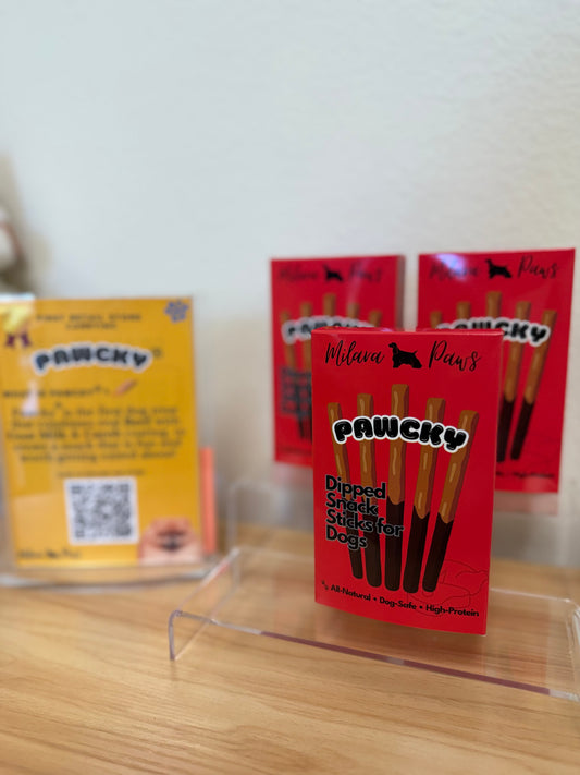 Pawcky® Gourmet Dog Treat Sticks (Beef or Chicken with Carob & Goat Milk) by Milara Paws