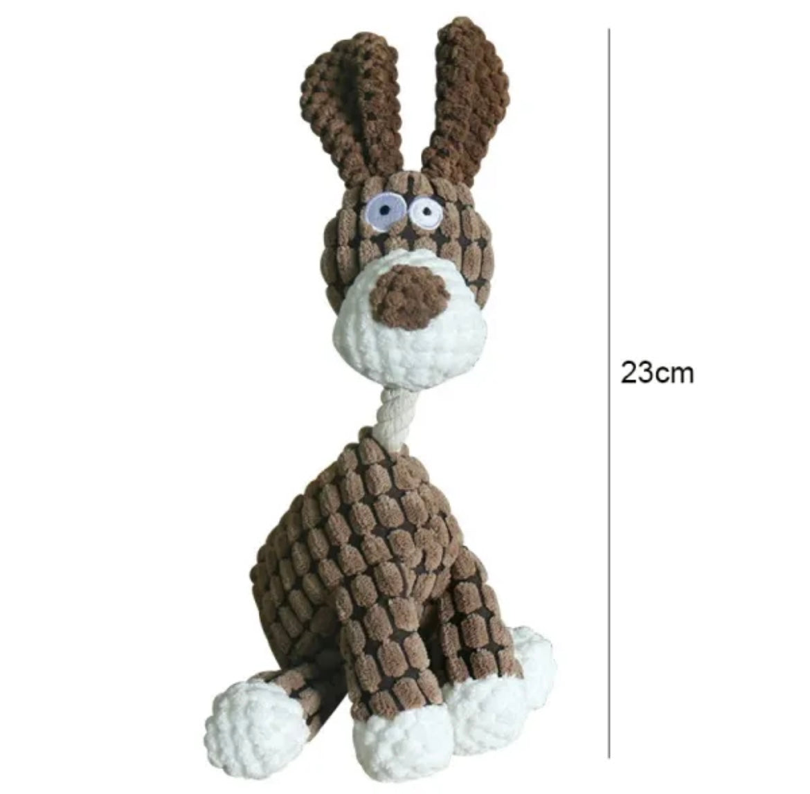 Donkey Shape Corduroy Chew Toy -White