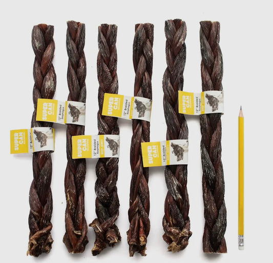 12" Braided Beef Gullet Sticks (Pack of 5)