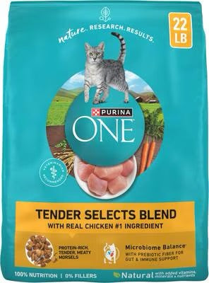 Purina ONE Tender Selects Blend with Real Chicken Natural Dry Cat Food, 22-lb bag