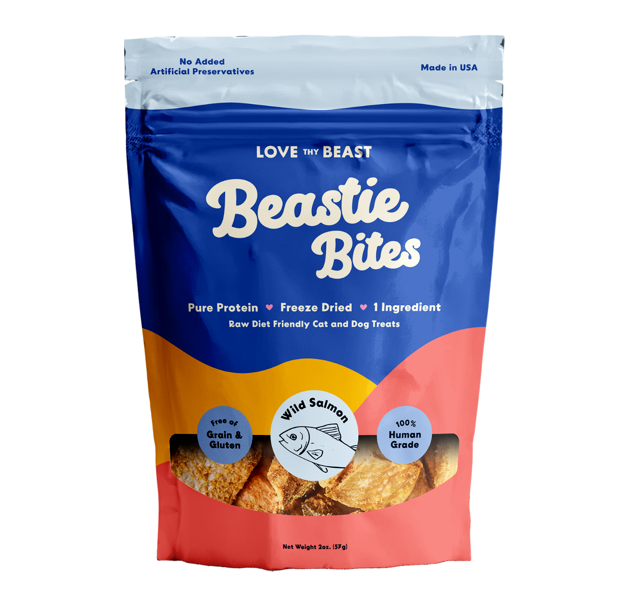 Freeze-Dried Wild Salmon Dog & Cat Treat, 2-oz bag