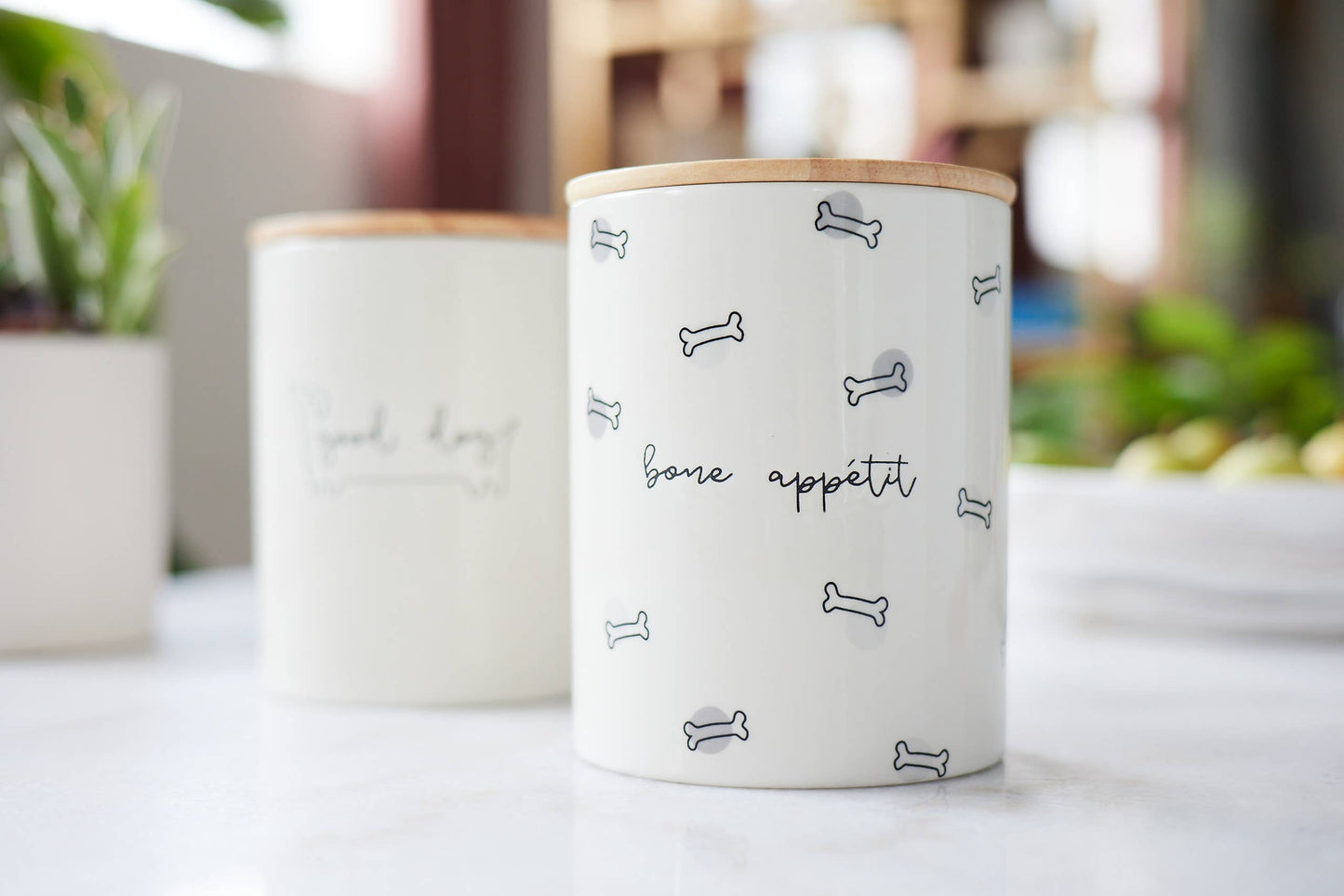 Bone Appetite Ceramic Treat Jar