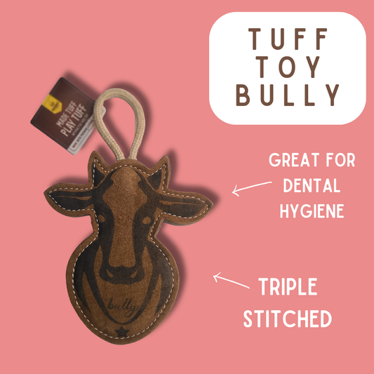 Bully TUFF TOYS Leather Dog Toys made of Durable water buffalo lea: Bully