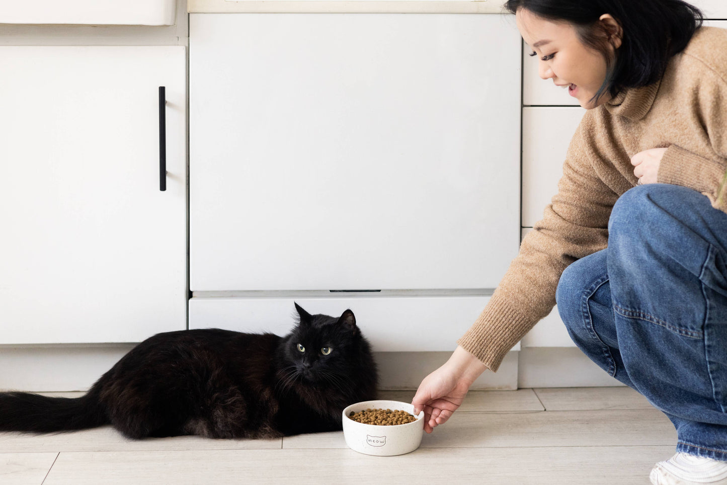 Speckled Cat Bowl, Water or Food Pet Dish, Small