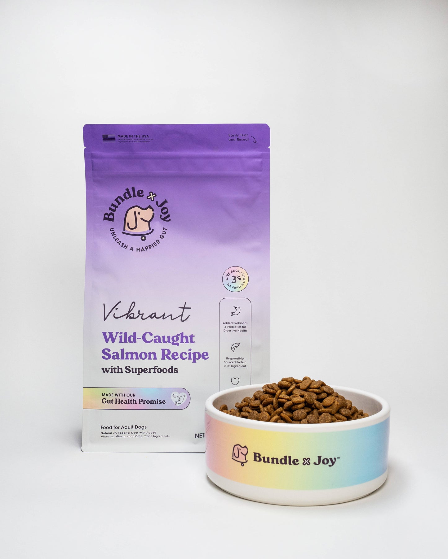 Vibrant Wild-Caught Salmon Dog Food (Poultry-Free) 4lb: 4lb