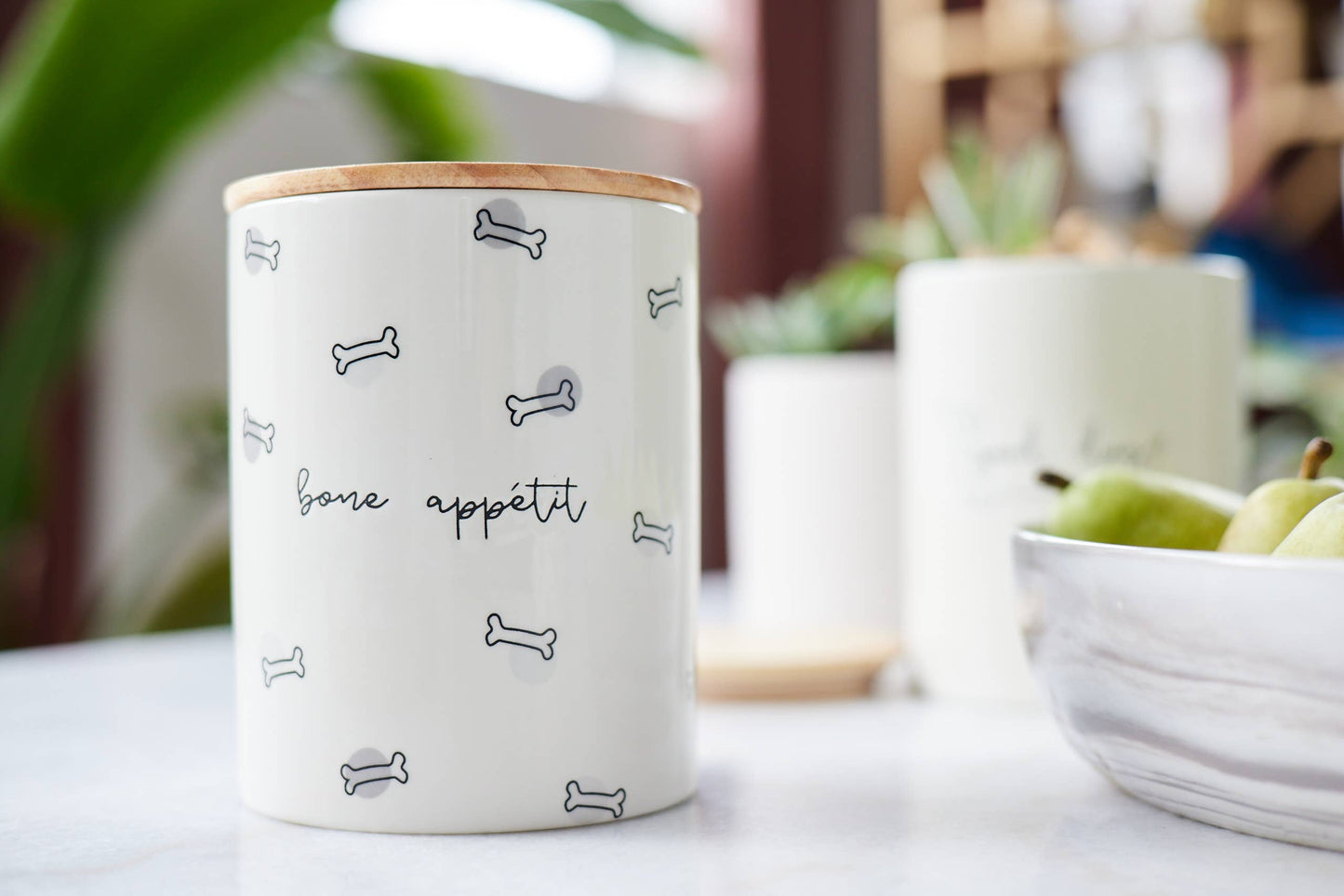 Bone Appetite Ceramic Treat Jar