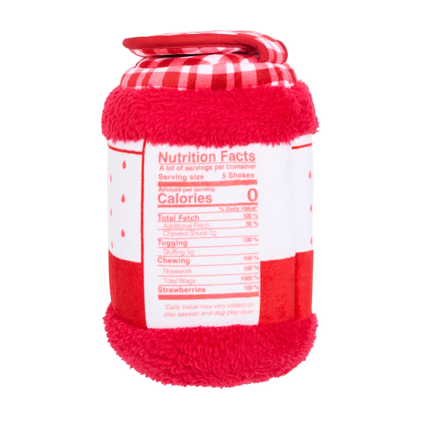 ZippyPaws Bungee Burrow Strawberry Jam Jar Plush Dog Toy